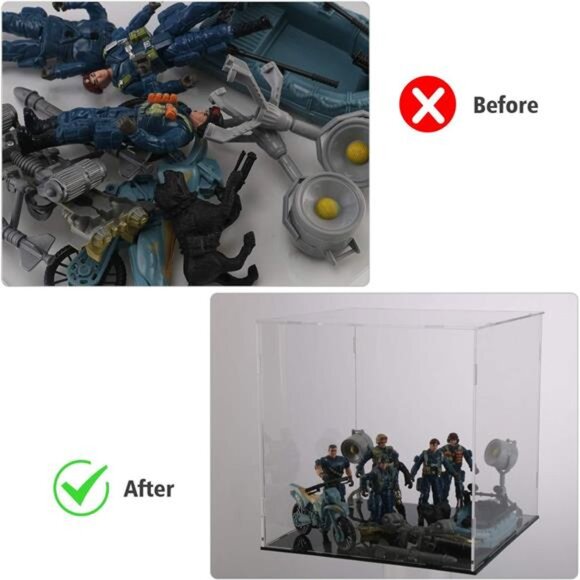 Display Case for Collectibles Assemble Clear Acrylic Box Alternative Glass Case - Picture 5 of 7